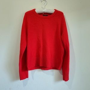 J.Crew Red Crew Neck Wool Sweater size LARGE
